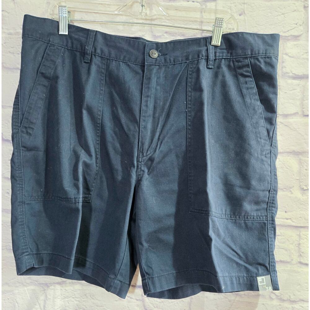 JCP Dark Blue Flat Front Men's Shorts 38 Lightweight Pockets